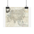 Asia Historic World Map (c. 1794) Rolled Poster | Antique State Map Wall Art