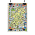 Ireland Historic Pictorial Map (c. 1963) Rolled Poster | Vintage Map Wall Art