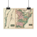 United States of America Historic Map (c. 1814) Rolled Poster | Vintage Map Wall Art