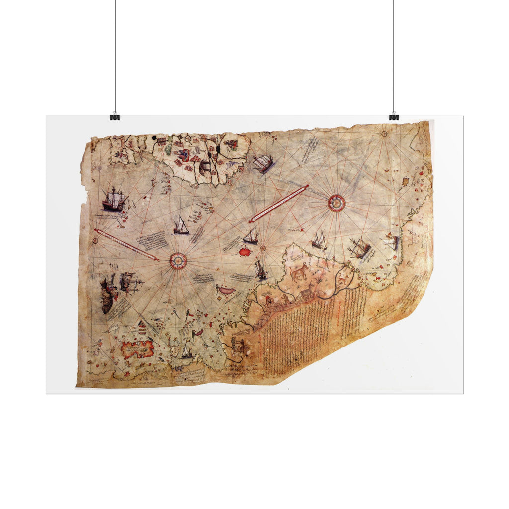 Piri Reis World Map (c. 1513) Rolled Posters | Antique Ottoman Map Print