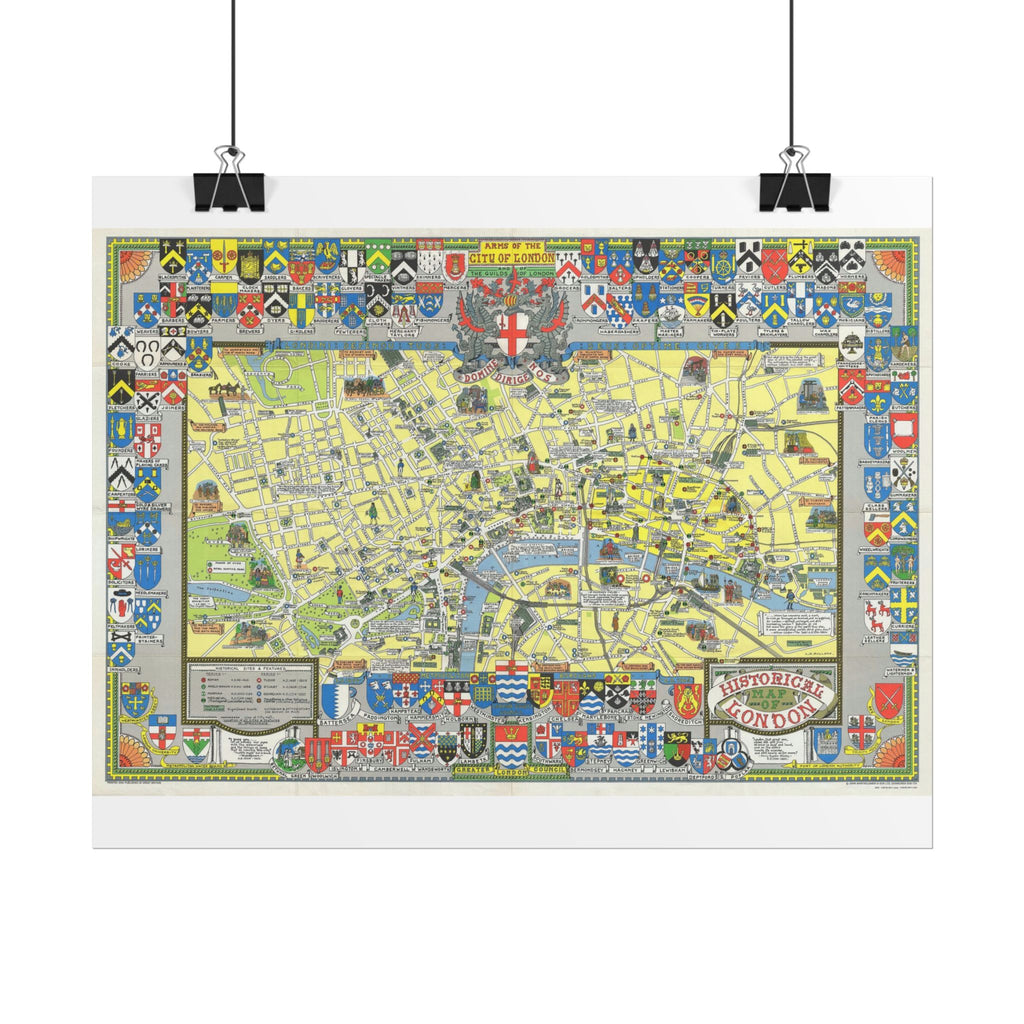 London, England Historic City Map (c. 1978) Rolled Poster | Vintage Map Wall Art