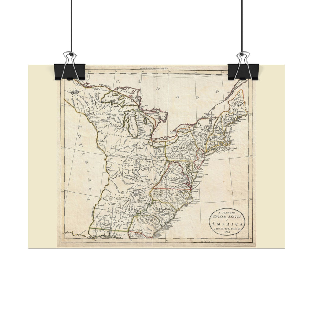 United States of America Historic Map (c. 1783) Rolled Poster | Antique Map Wall Art